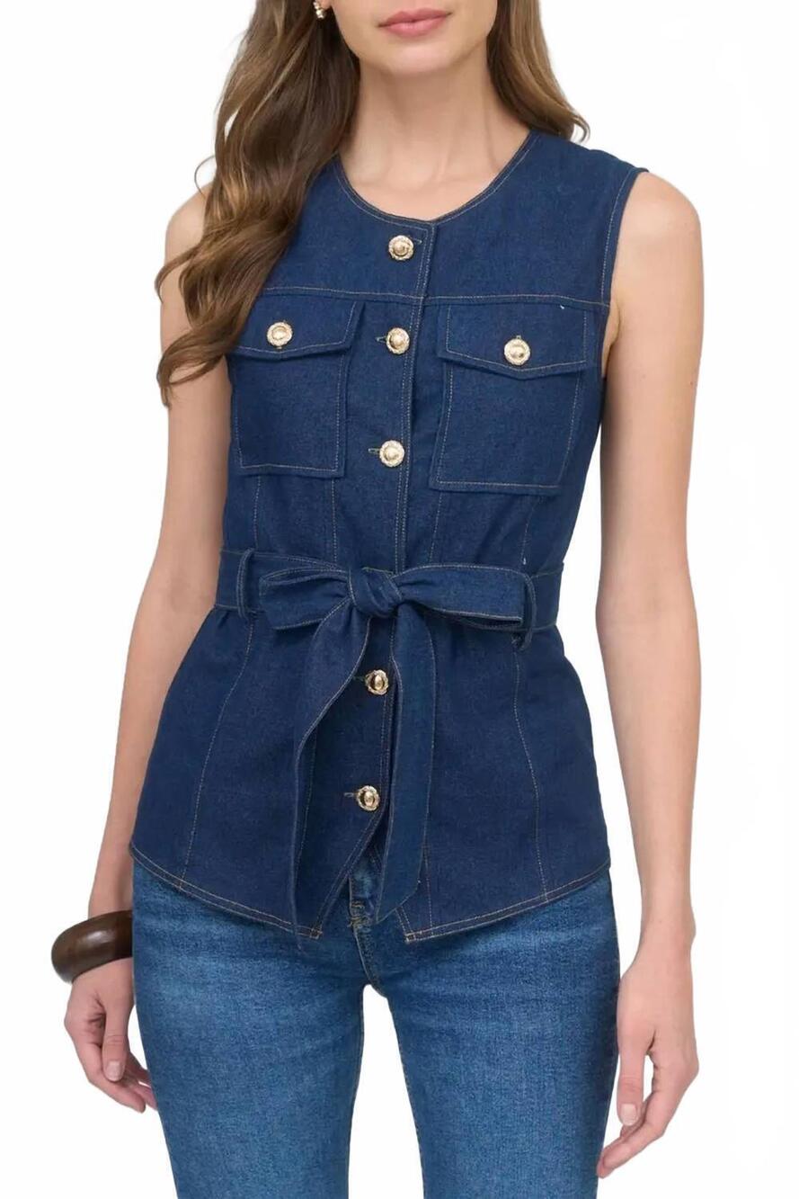 NEW ZOE AND CLAIRE austin vest in denim